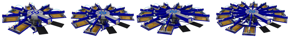 Модельный ряд карусельных полуавтоматических печатных станков по текстилю формата А2